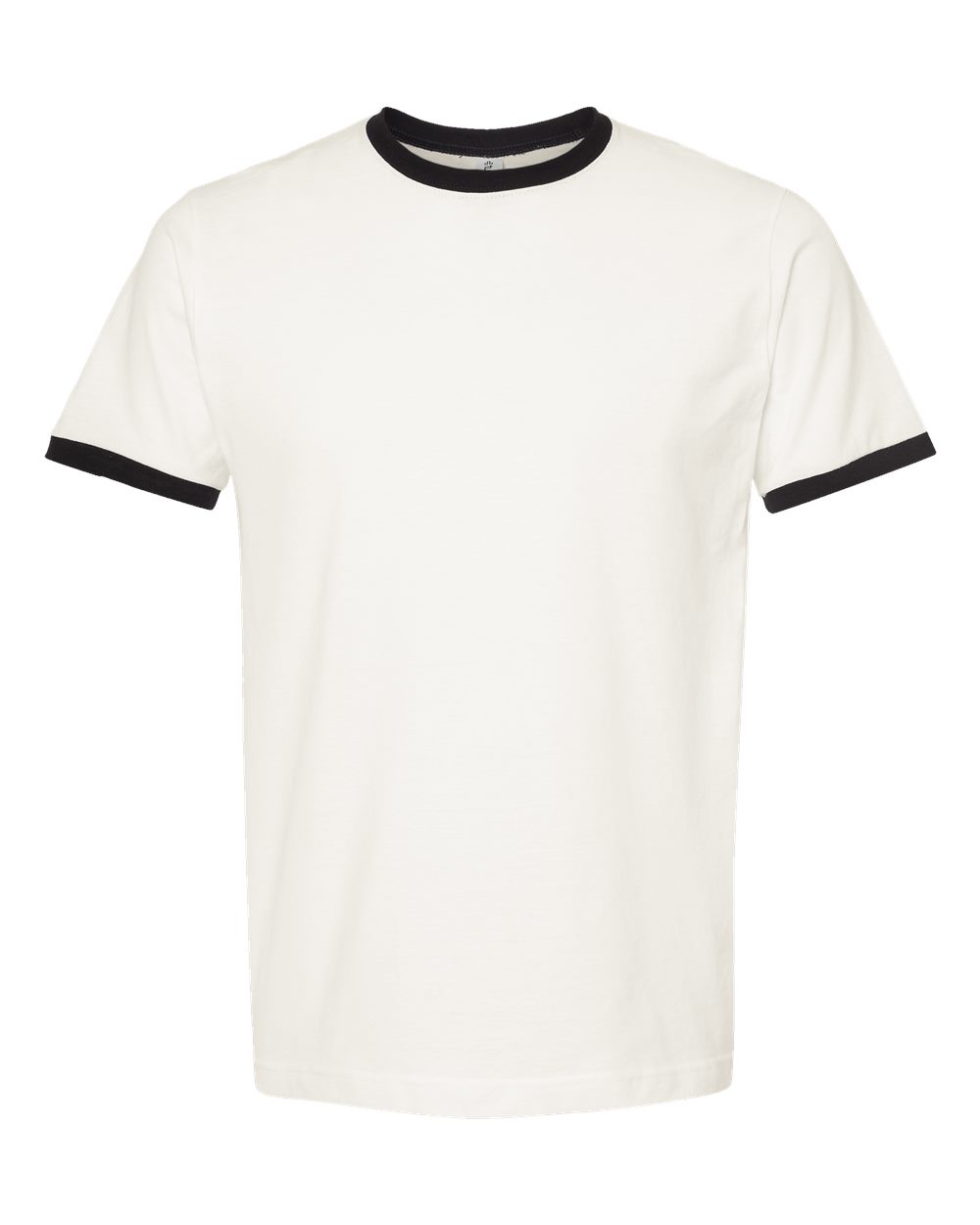 Tultex – – Fine Jersey Ringer T – Shirt – White Black