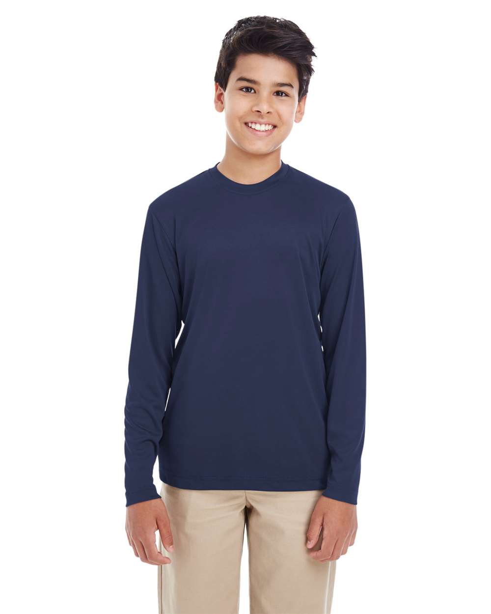 UltraClub – Y – Youth Cool & Dry Performance Long Sleeve Top – Navy UltraClub – Y – Youth Cool & Dry Performance Long Sleeve Top – Navy