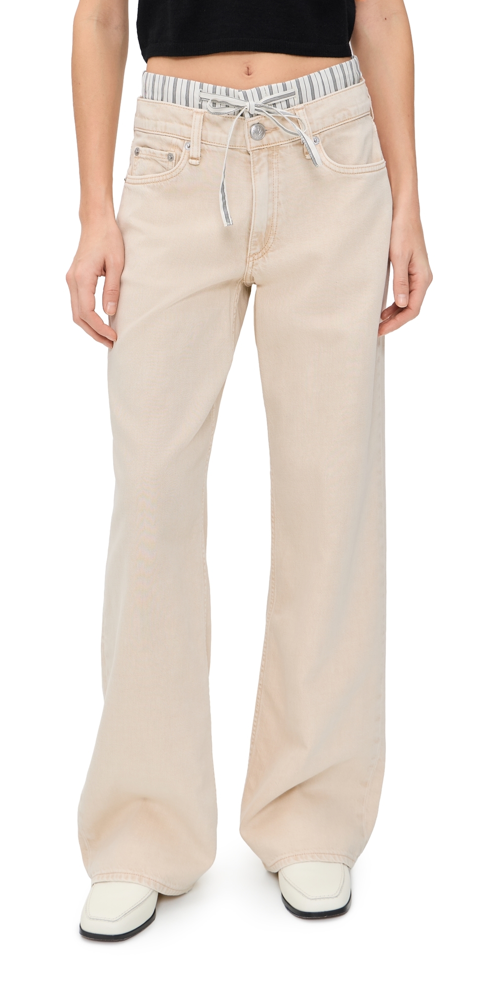 rag & bone Featherweight Saige Low-Rise Full Boxer Straight Jeans Sandstripe rag & bone Featherweight Saige Low-Rise Full Boxer Straight Jeans Sandstripe