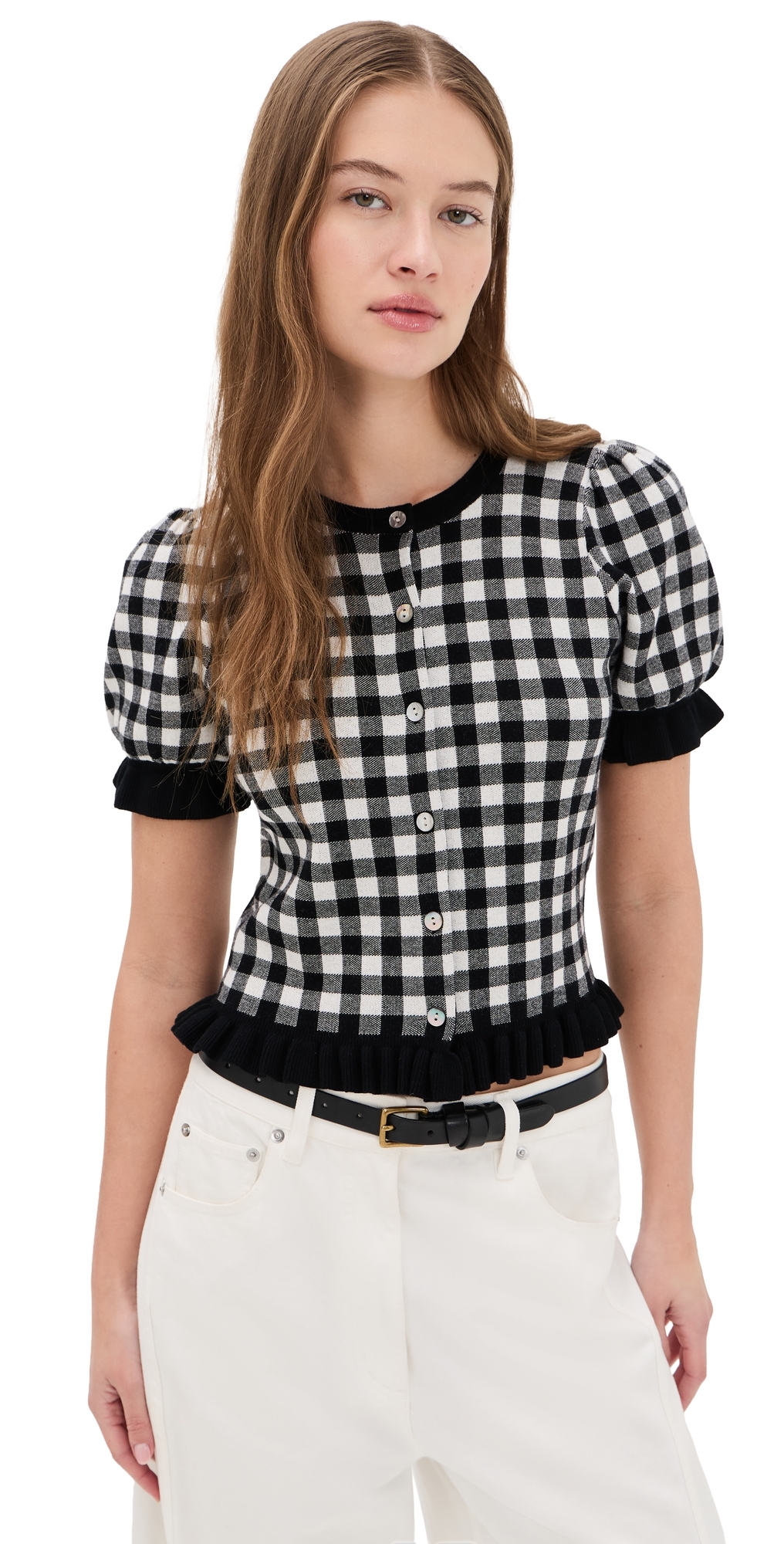 RAILS Aurora Cardigan Black White Gingham