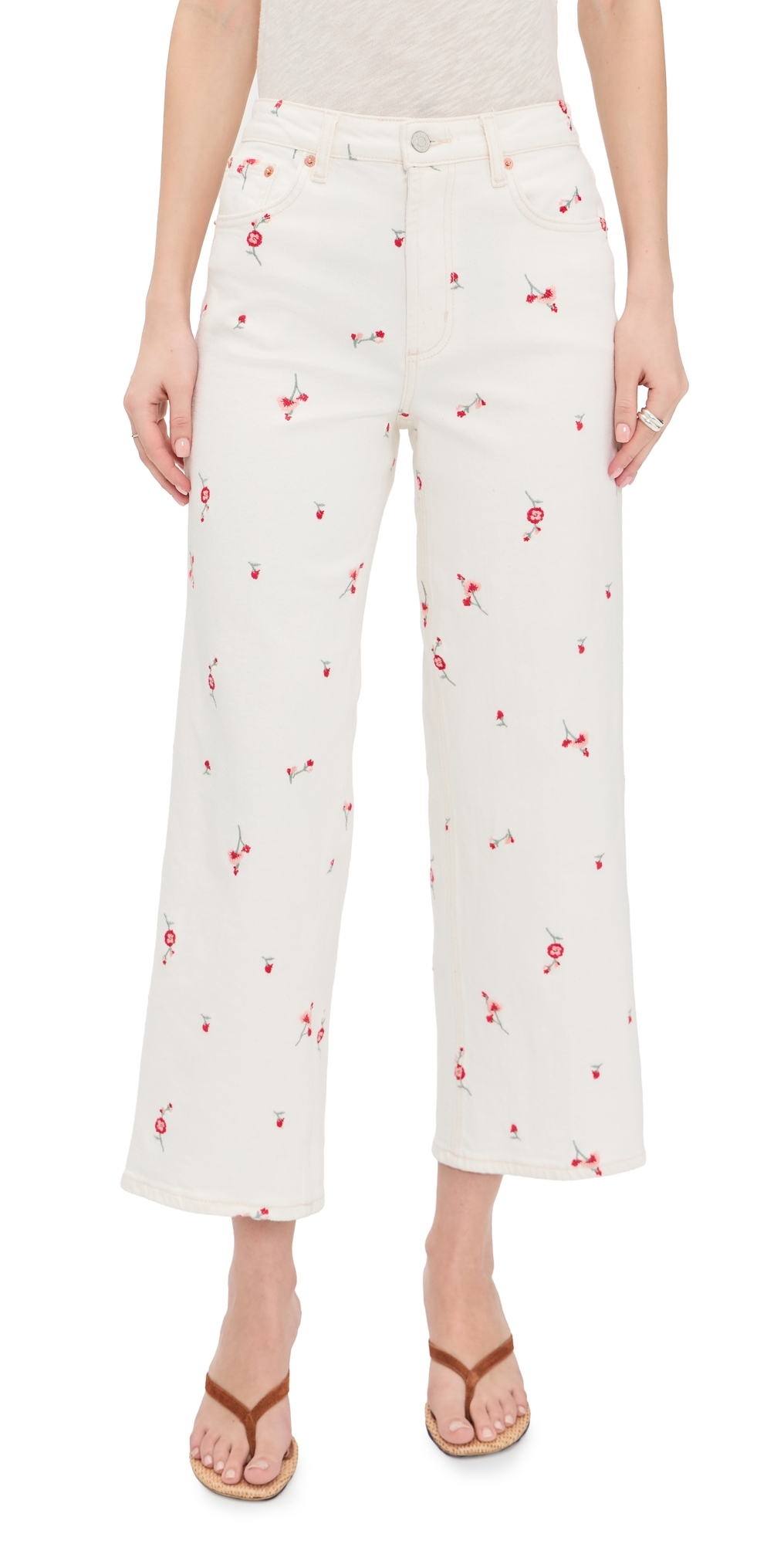 RAILS Getty Crop Floral Jeans Ecru Romantic Floral