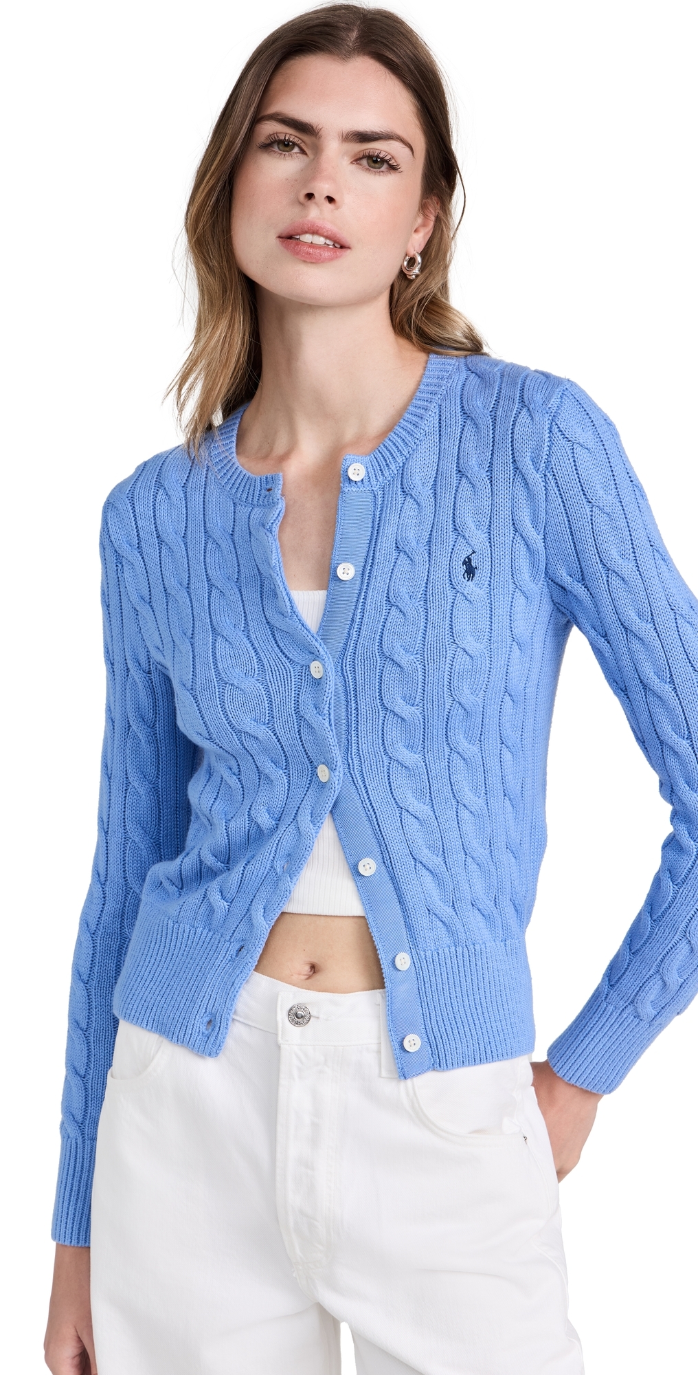 Polo Ralph Lauren Cotton Cable Long Sleeve Cardigan New Litchfield Blue Polo Ralph Lauren Cotton Cable Long Sleeve Cardigan New Litchfield Blue