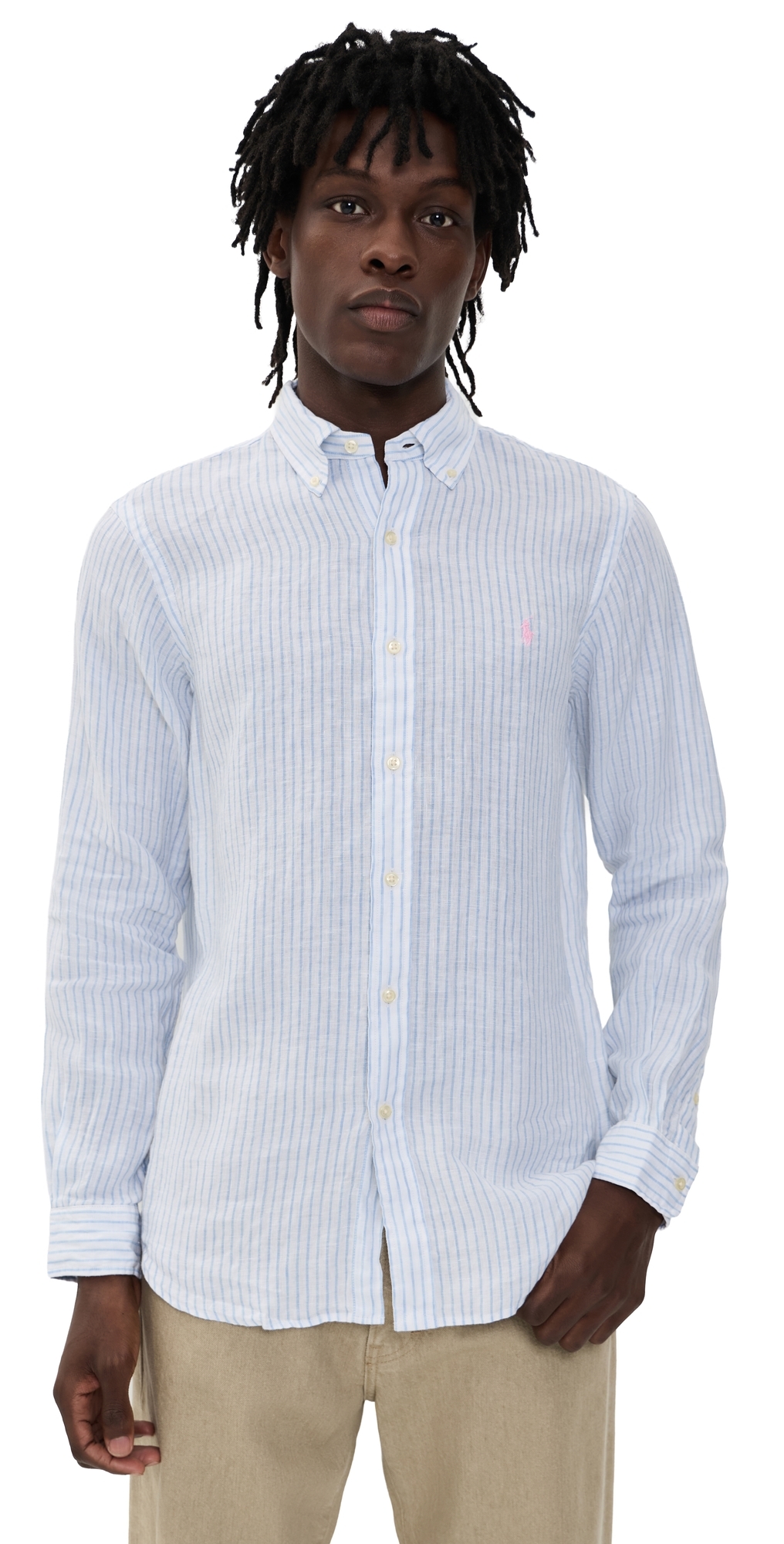 Polo Ralph Lauren Stripe Linen Shirt White Blue Polo Ralph Lauren Stripe Linen Shirt White Blue