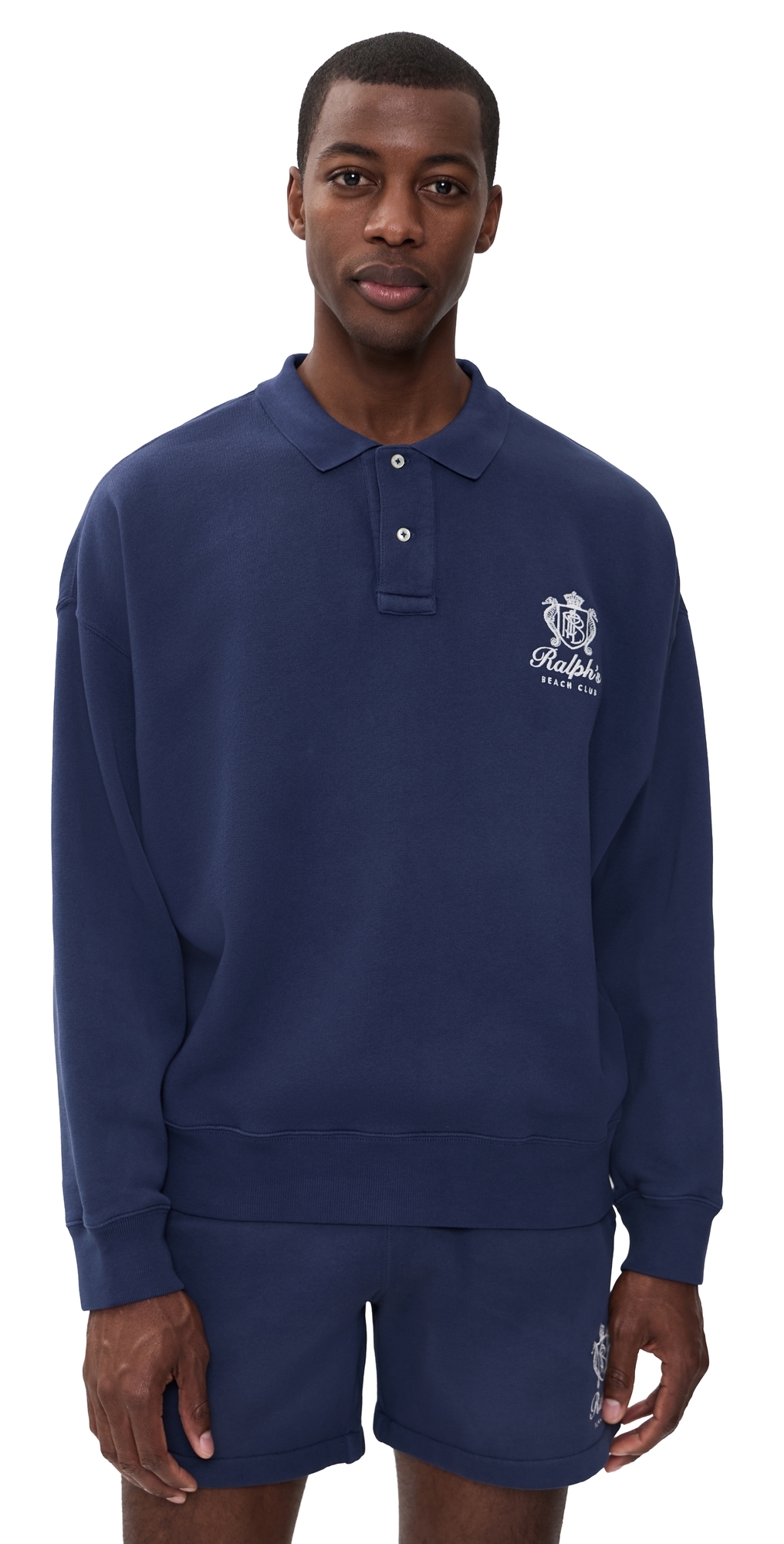 Polo Ralph Lauren Island Fleece Polo Sweatshirt Dark Cobalt
