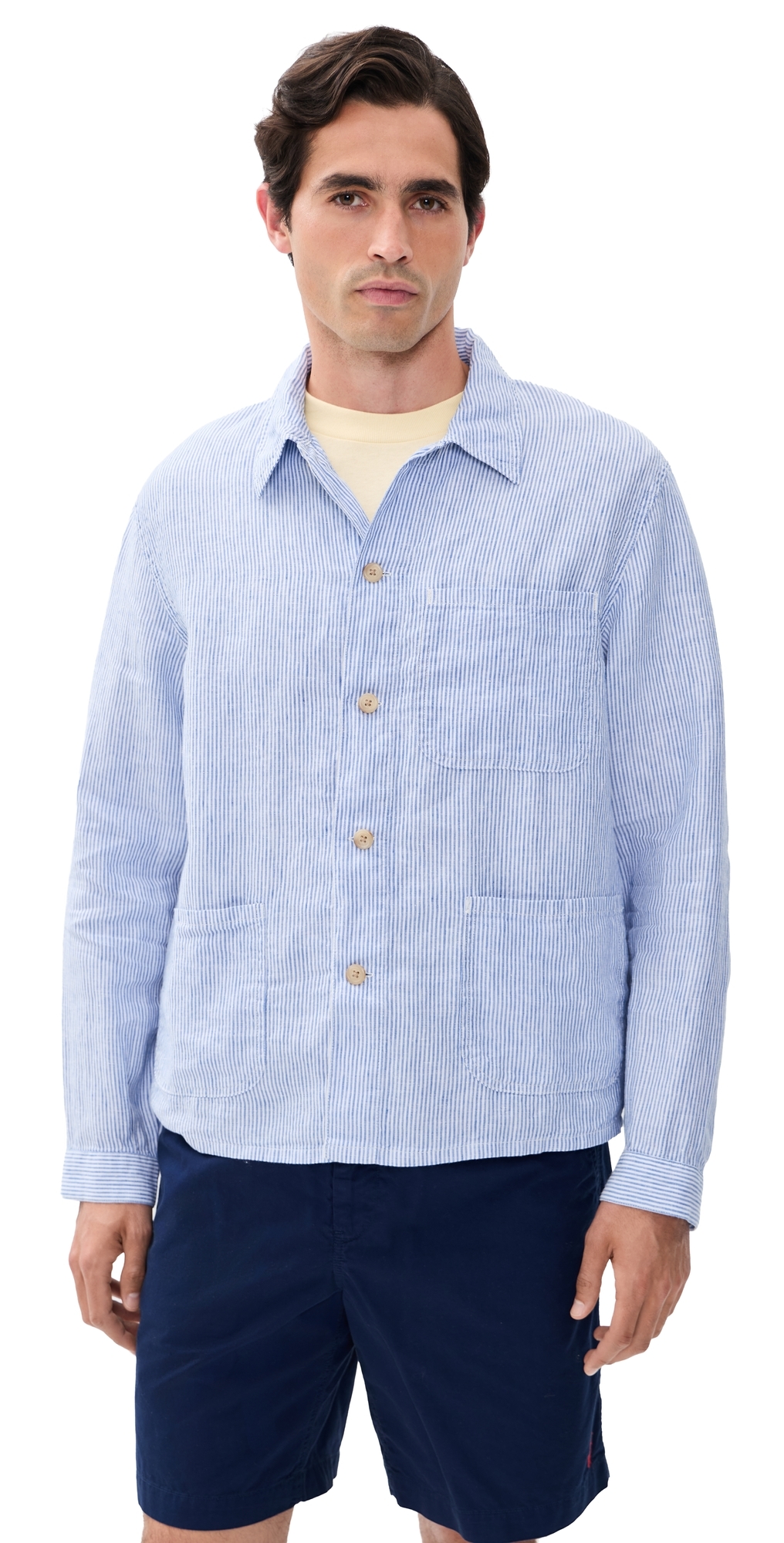 Polo Ralph Lauren Original Label Slubby Linen Striped Shirt CABANA BLUE WHITE Polo Ralph Lauren Original Label Slubby Linen Striped Shirt CABANA BLUE WHITE