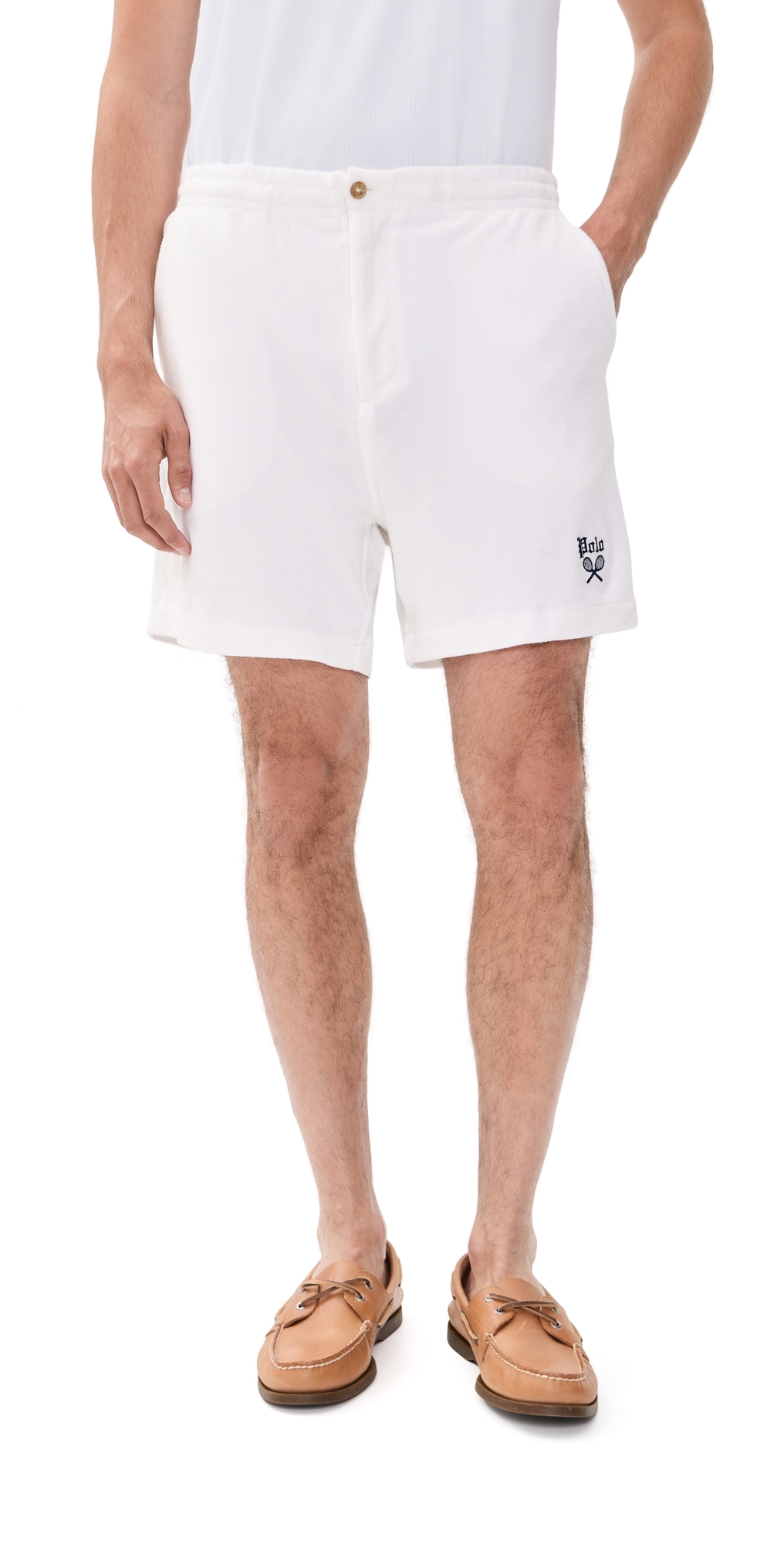 Polo Ralph Lauren Lightweight Terry Prepster Tennis Logo Shorts White Polo Ralph Lauren Lightweight Terry Prepster Tennis Logo Shorts White