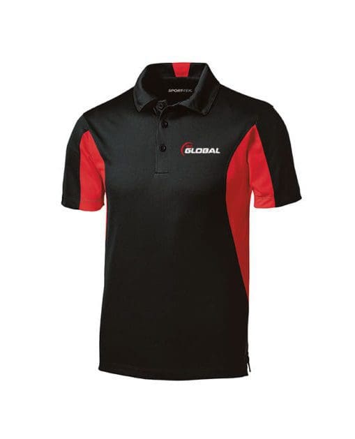 Global Men’s Compass Performance Polo Bowling Shirt Dri-Fit BlackRed Global Men’s Compass Performance Polo Bowling Shirt Dri-Fit BlackRed