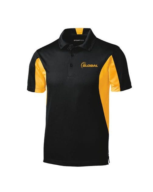 Global Men’s Compass Performance Polo Bowling Shirt Dri-Fit BlackGold X