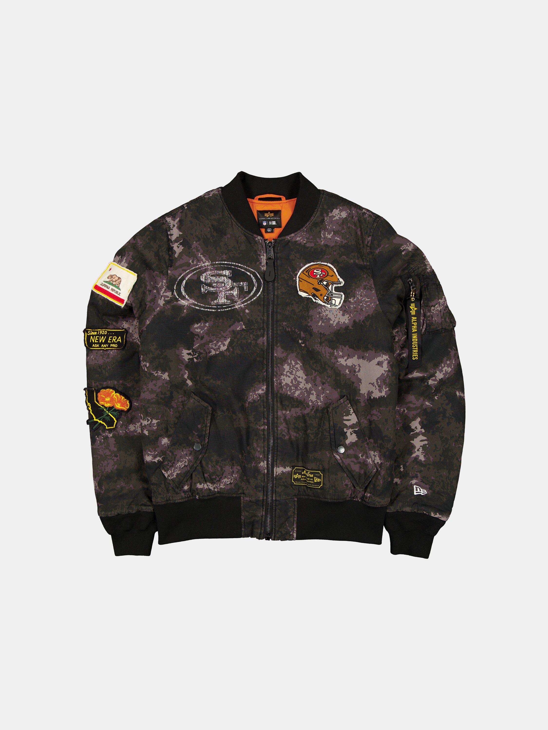 SAN FRANCISCO ERS X ALPHA X NEW ERA MA- BOMBER JACKET BLACK CAMO