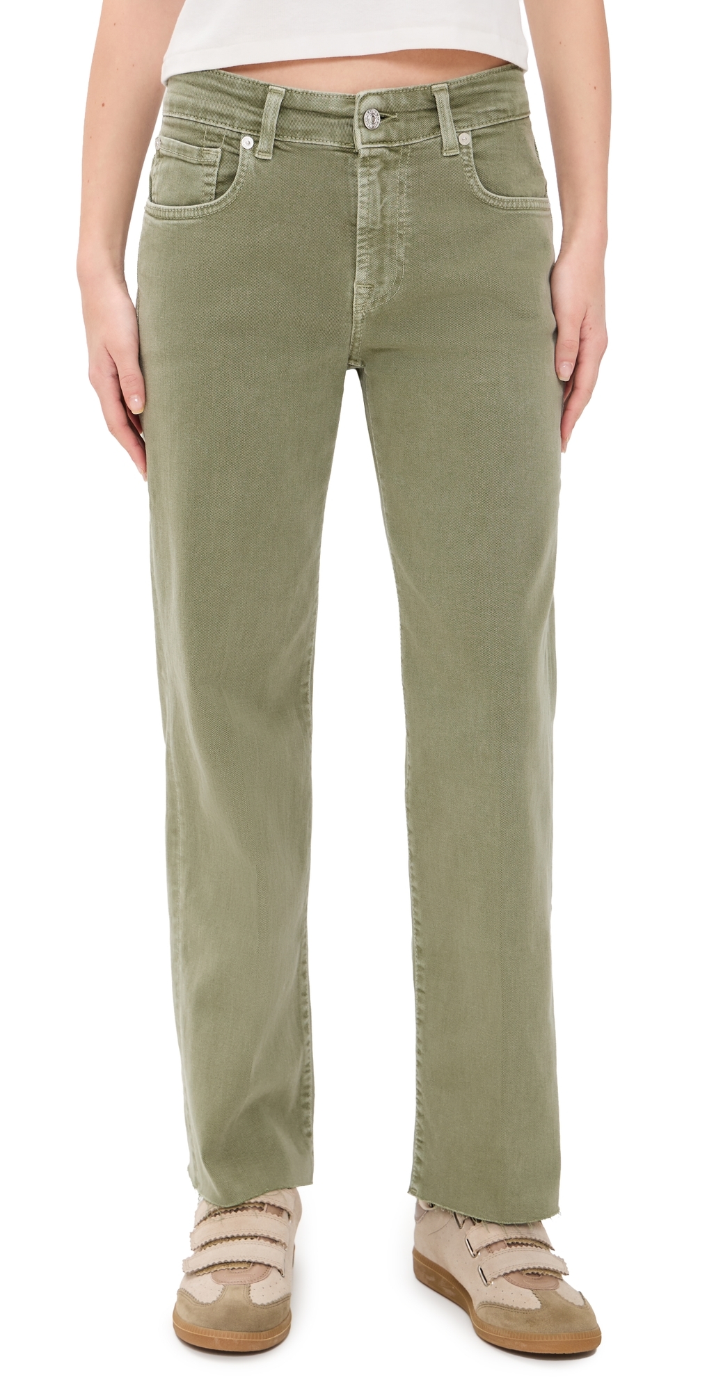 For All Mankind Calie Straight Ankle Jeans Army For All Mankind Calie Straight Ankle Jeans Army