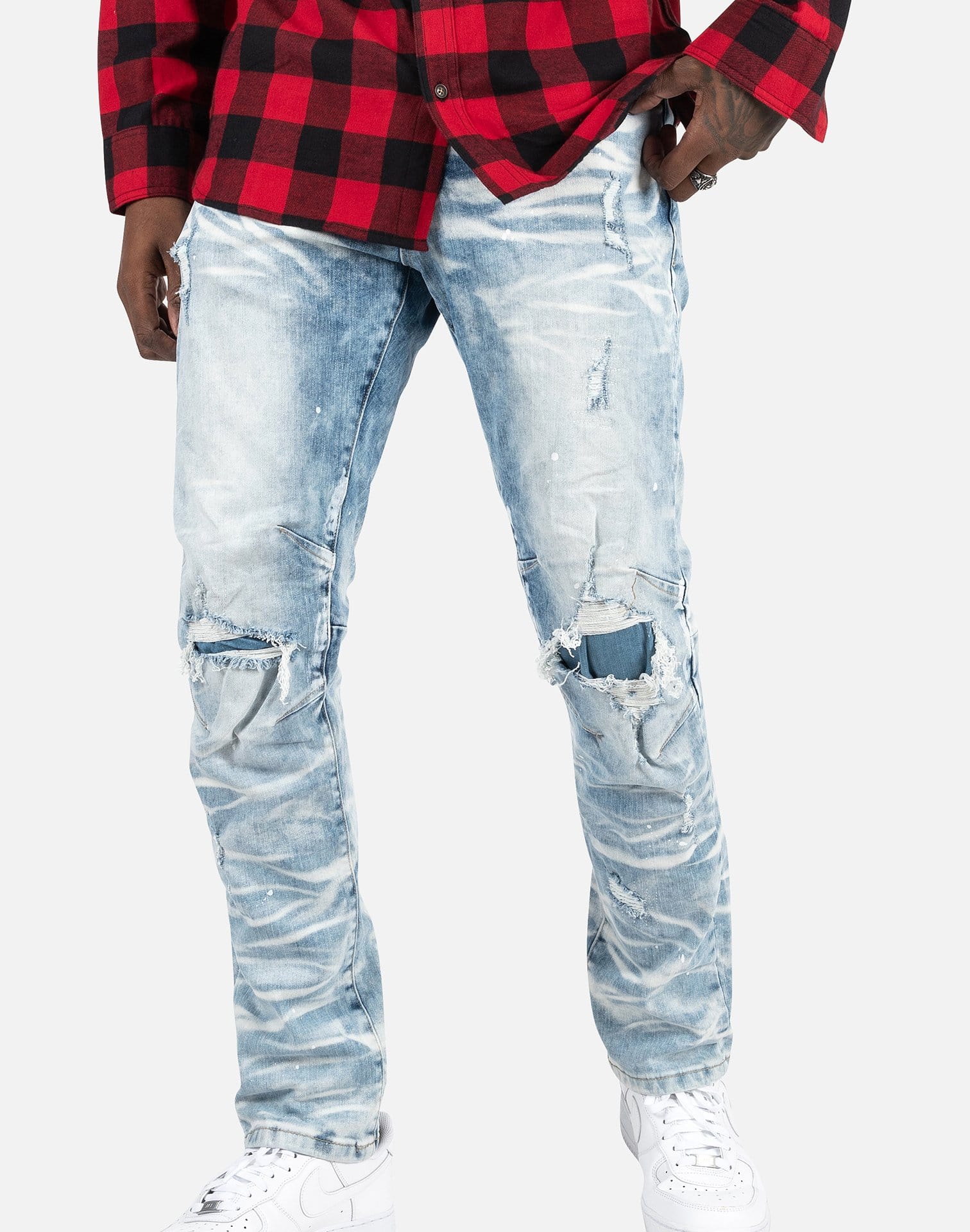 Smoke Rise Distressed Rip Denim Jeans Smoke Rise Distressed Rip Denim Jeans