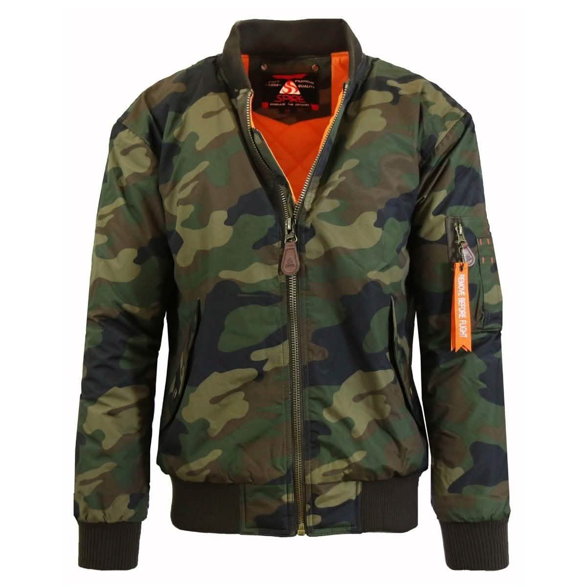 Spire by Galaxy Men’s Heavyweight MA- Bomber Jacket – S Camo Spire by Galaxy Men’s Heavyweight MA- Bomber Jacket – S Camo