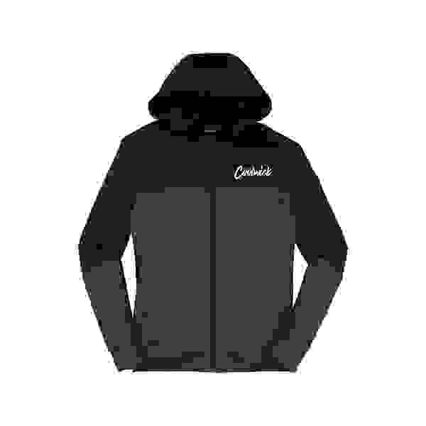 Coolwick Men’s Fleece Colorblock Full Zip Hooded Jacket Bowling Shirt Black Medium