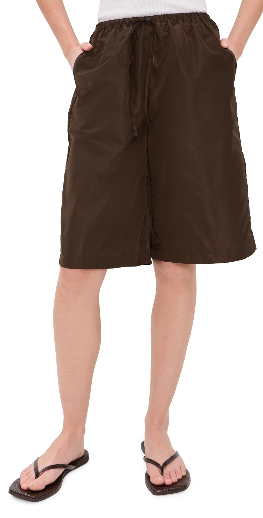 STAUD Mateo Bermuda Shorts Earth