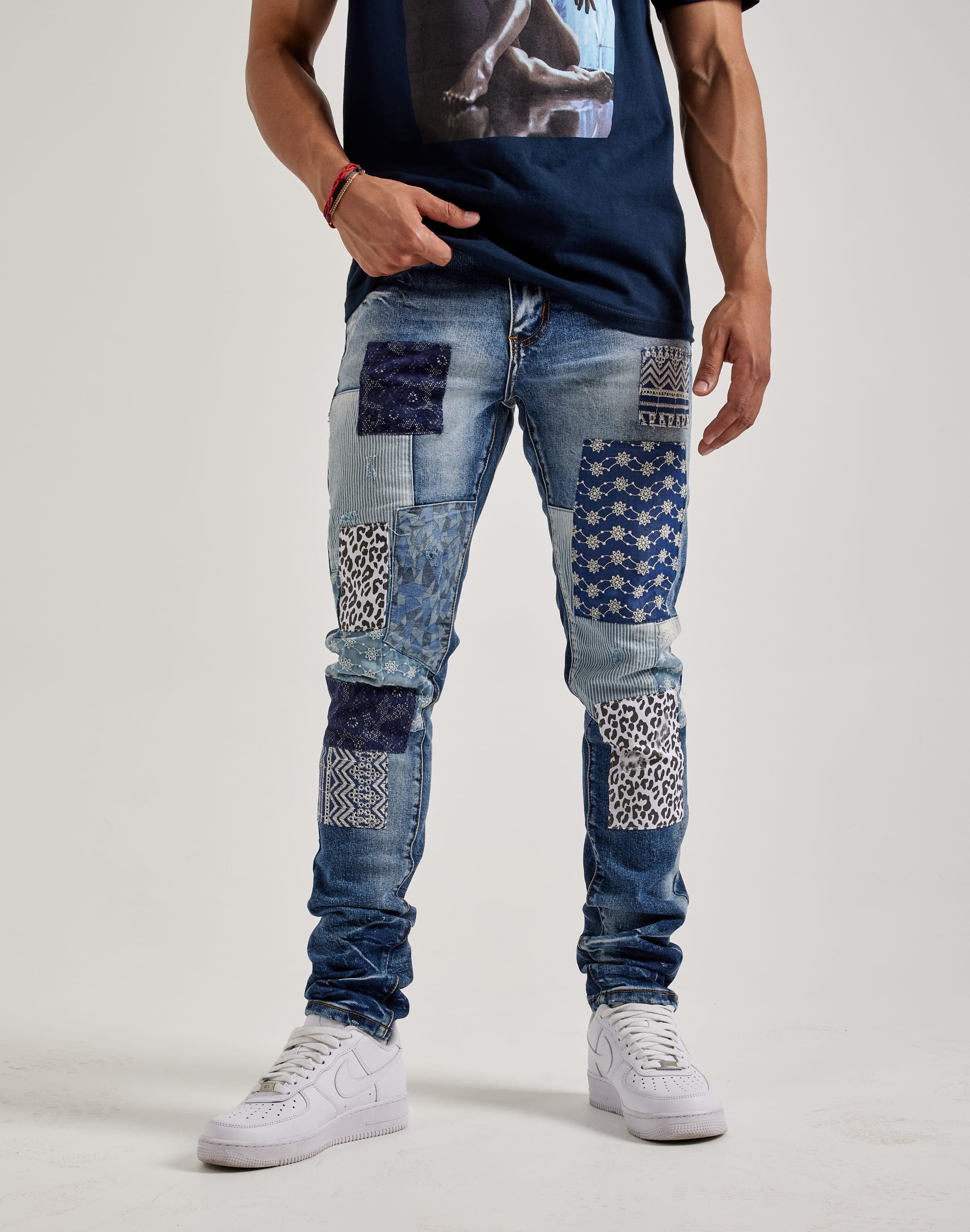 Embellish Nyc Patchwork Denim Jeans Embellish Nyc Patchwork Denim Jeans