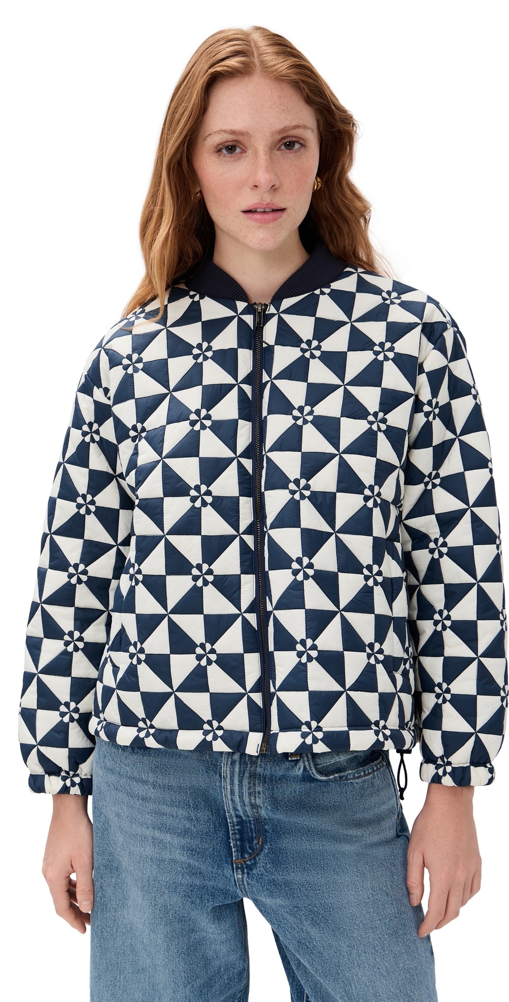 THE GREAT. Outdoors The Alps Puffer Jacket Quilted Vintage Navy
