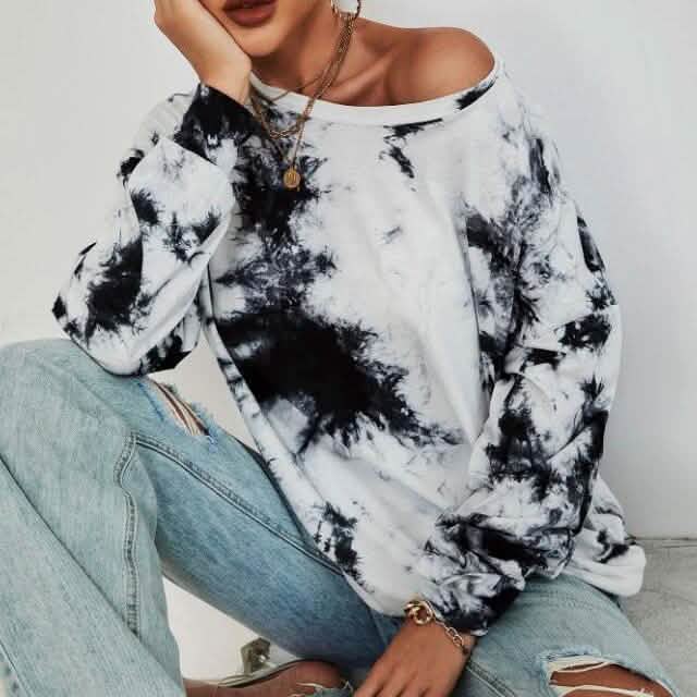 Tie Dye Drop Shoulder Sweatshirt Tie Dye Drop Shoulder Sweatshirt