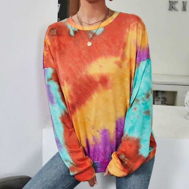 Tie Dye Drop Shoulder Sweatshirt Tie Dye Drop Shoulder Sweatshirt