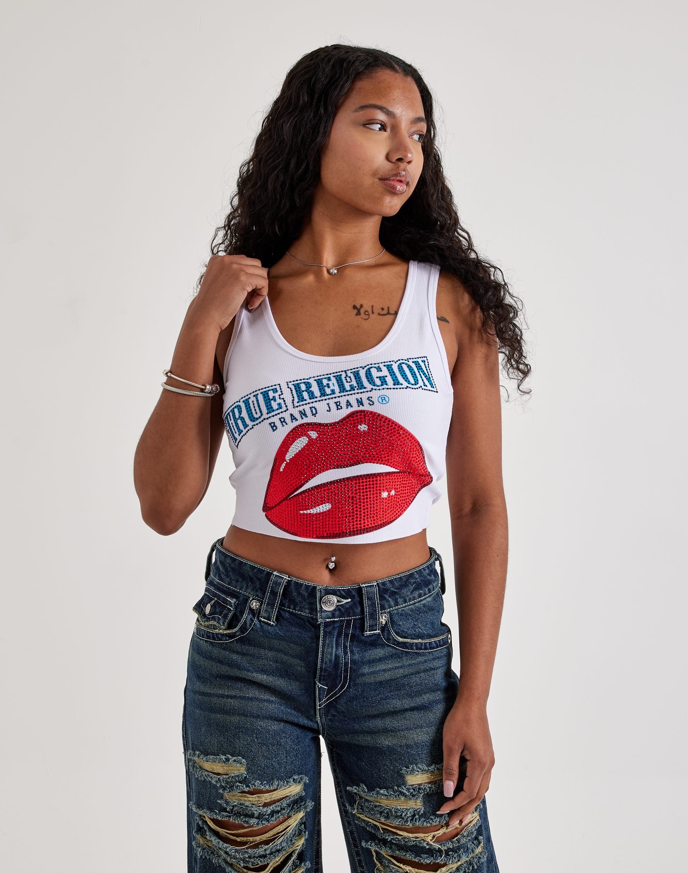 True Religion Crystal Lips Tank Top True Religion Crystal Lips Tank Top