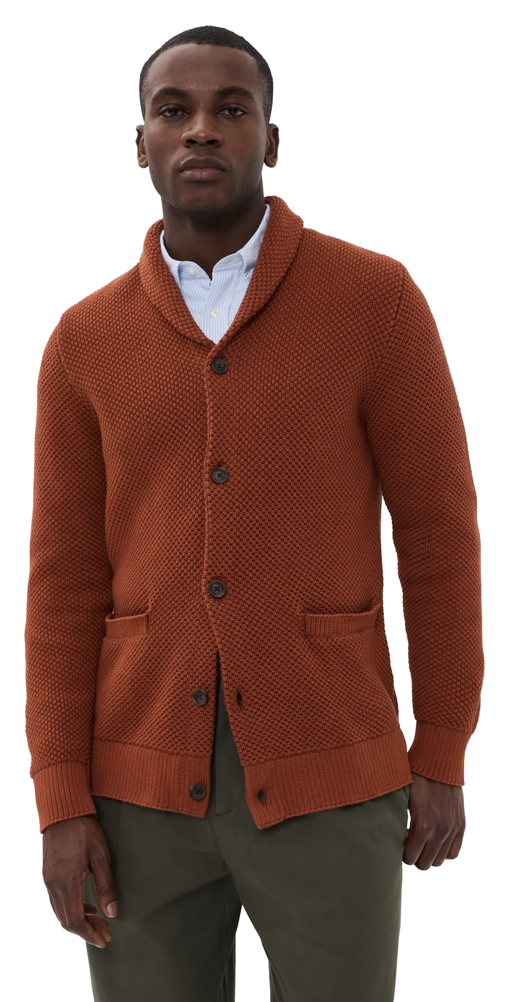 Taylor Stitch The Crawford Cotton Cardigan Rust
