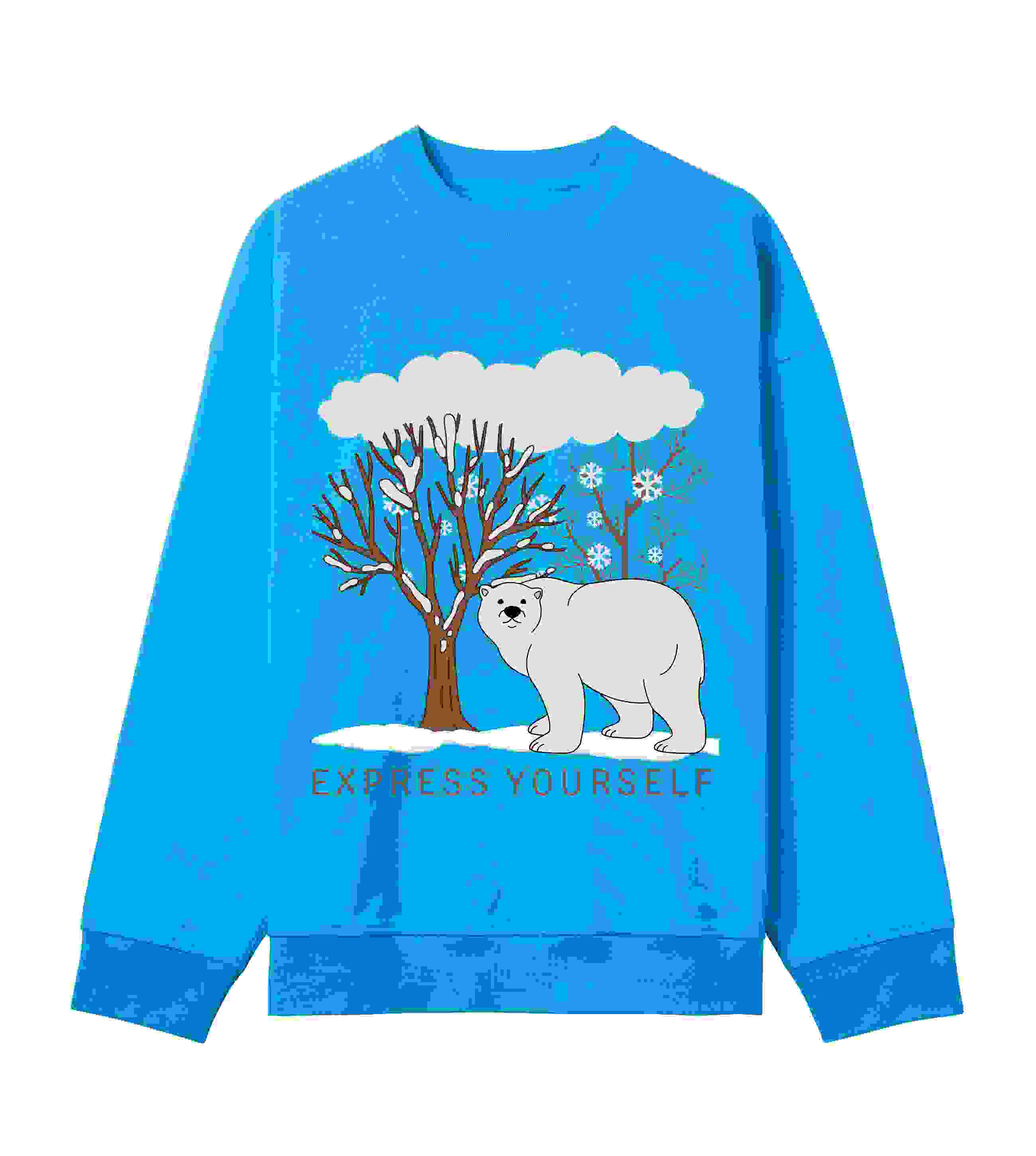 Snowy Stroll – Men’s Boxy Iconic Sweatshirt – Turquoise L men