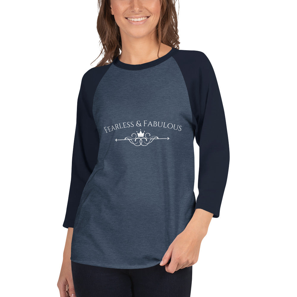 Sleeve Raglan Shirt Fearless & Fabulous – Heather DenimNavy Sleeve Raglan Shirt Fearless & Fabulous – Heather DenimNavy