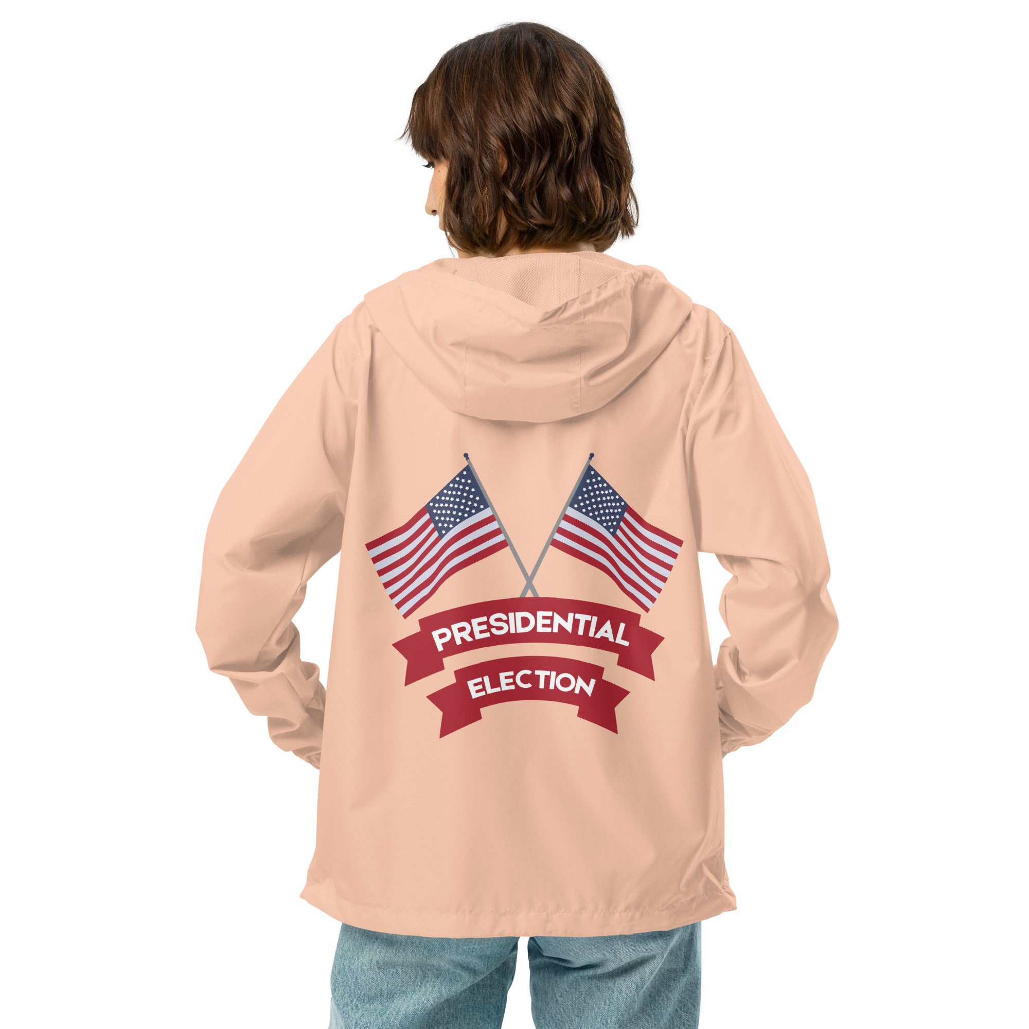 Stars and Stripes Windbreaker – Honor Your Vote – BlushWhite Zipper Stars and Stripes Windbreaker – Honor Your Vote – BlushWhite Zipper