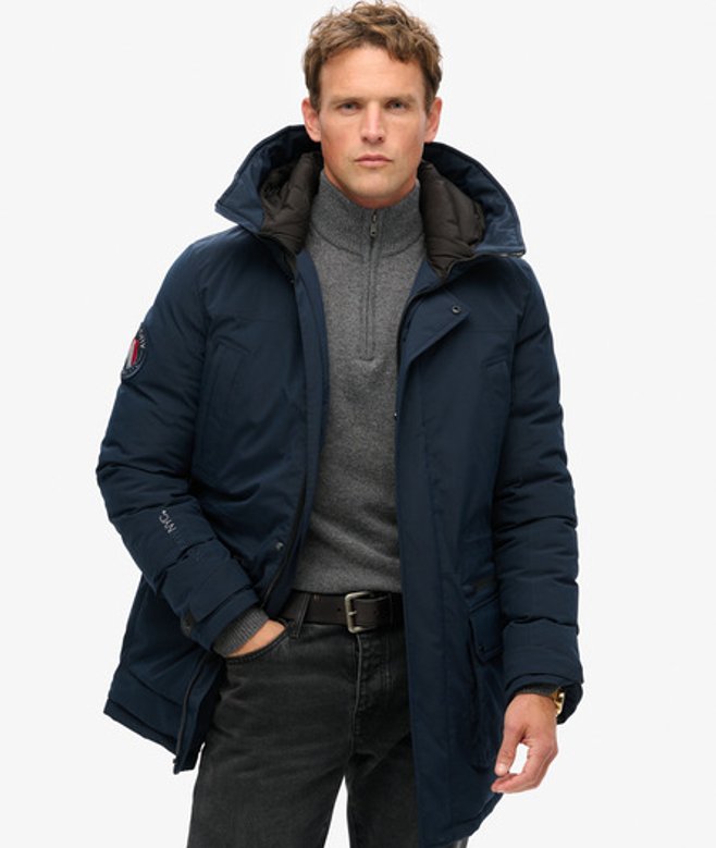Superdry Men’s City Padded Parka Coat Navy