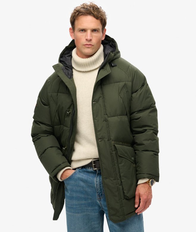 Superdry Men’s Expedition Puffer Parka Jacket Green Superdry Men’s Expedition Puffer Parka Jacket Green