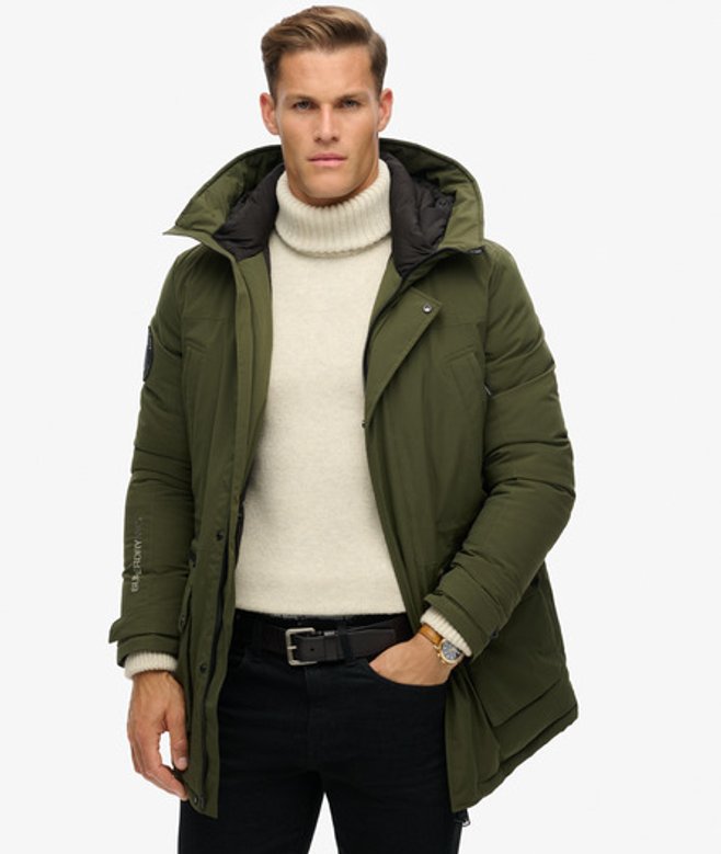 Superdry Men’s City Padded Parka Coat Khaki