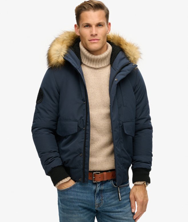 Superdry Men’s Men’s Hooded Everest Puffer Bomber Jacket Navy Nordic Chrome Navy Superdry Men’s Men’s Hooded Everest Puffer Bomber Jacket Navy Nordic Chrome Navy