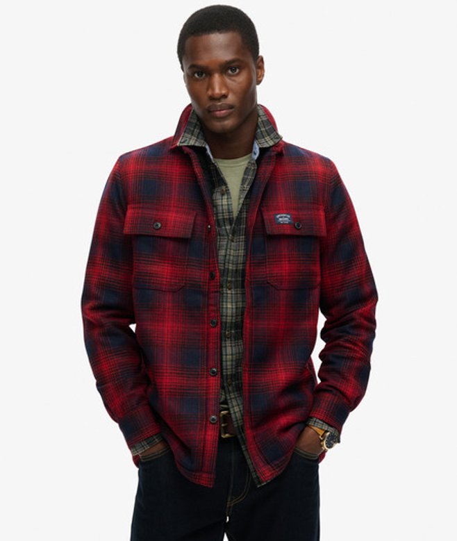 Superdry Men’s Wool Miller Overshirt Red Superdry Men’s Wool Miller Overshirt Red