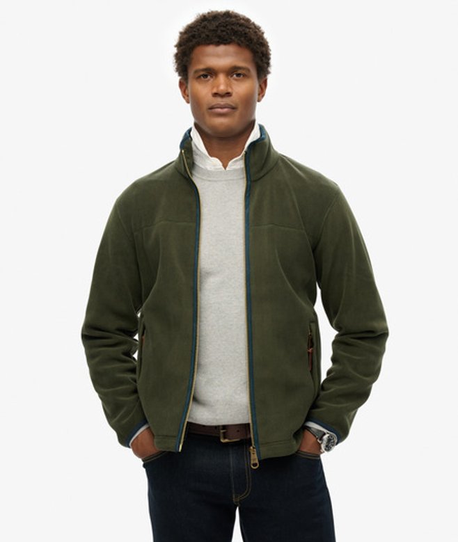 Superdry Men’s Estate Full Zip Fleece Green Superdry Men’s Estate Full Zip Fleece Green