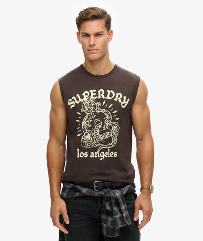 Superdry Men’s Men’s Tattoo Graphic Tank Top Black Bison Black Superdry Men’s Men’s Tattoo Graphic Tank Top Black Bison Black