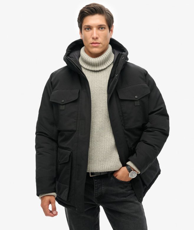 Superdry Men’s Everest Tactical Parka Jacket Black Superdry Men’s Everest Tactical Parka Jacket Black