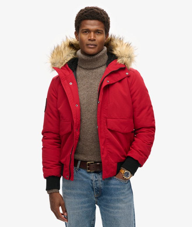 Superdry Men’s Men’s Everest Bomber Jacket Red Deep Red Superdry Men’s Men’s Everest Bomber Jacket Red Deep Red