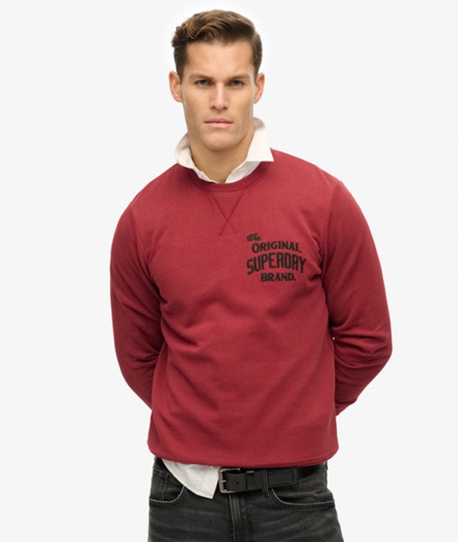 Superdry Men’s Workwear Applique Sweatshirt Red