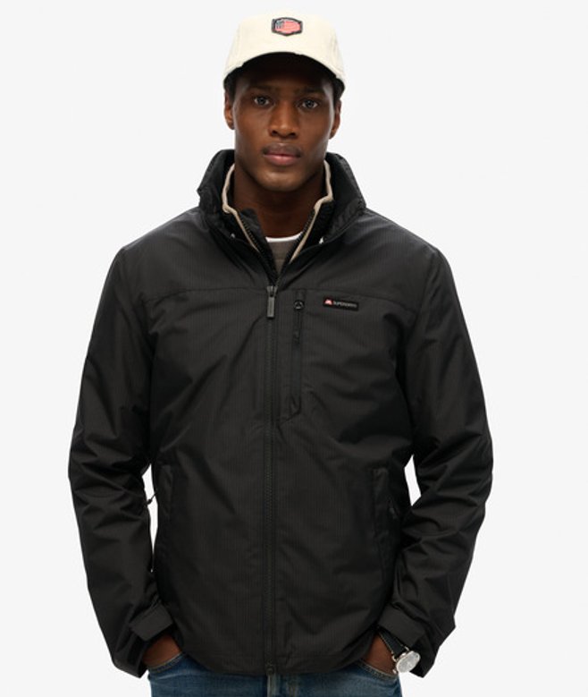 Superdry Men’s Non Hood Logo Windbreaker Jacket Black Superdry Men’s Non Hood Logo Windbreaker Jacket Black