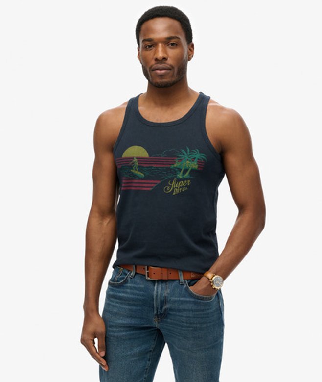 Superdry Men’s Outdoor Stripe Vest Navy Superdry Men’s Outdoor Stripe Vest Navy