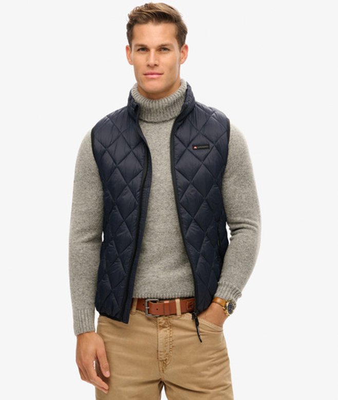 Superdry Men’s Diamond Quilt Fuji Lite Gilet Navy Superdry Men’s Diamond Quilt Fuji Lite Gilet Navy