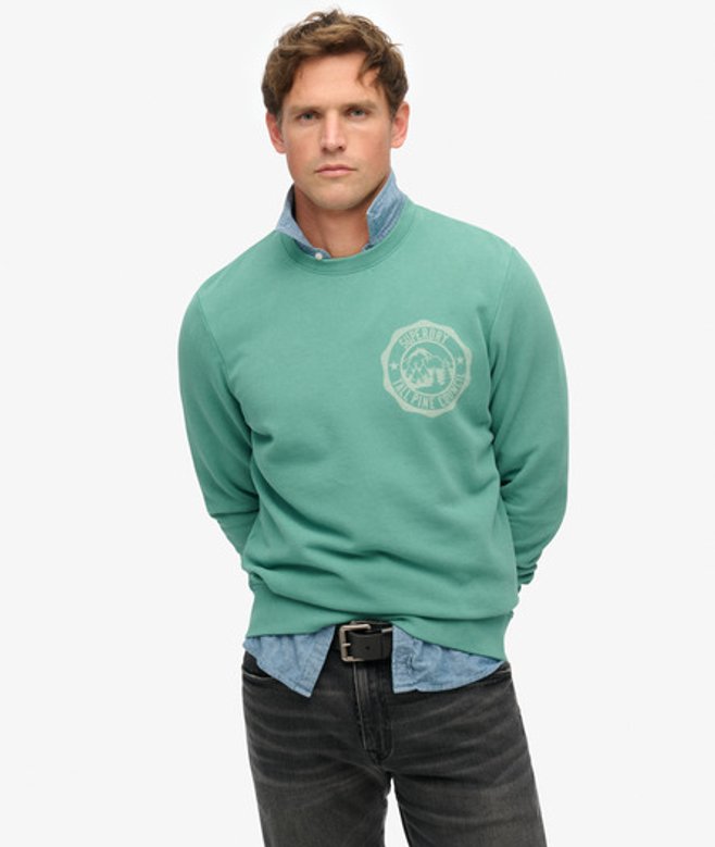 Superdry Men’s Lo-fi Outdoor Mono Relaxed Crew Sweatshirt Green Superdry Men’s Lo-fi Outdoor Mono Relaxed Crew Sweatshirt Green