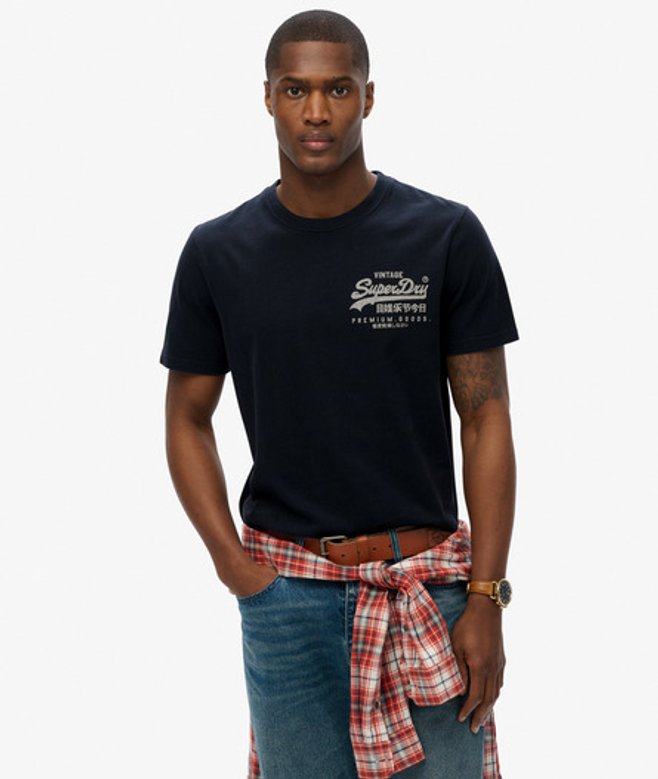 Superdry Men’s Vintage Logo Tokyo Relaxed shirt Navy Superdry Men’s Vintage Logo Tokyo Relaxed shirt Navy