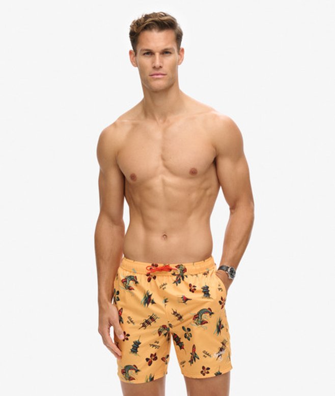 Superdry Men’s Men’s Recycled Hawaiian Print – Swim Shorts Yellow Aloha Golden Yellow Superdry Men’s Men’s Recycled Hawaiian Print – Swim Shorts Yellow Aloha Golden Yellow