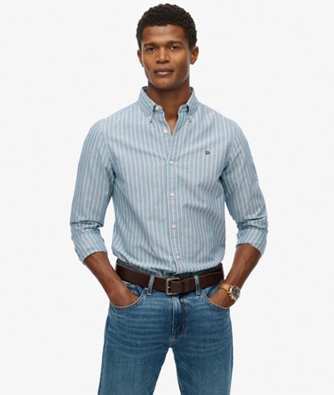 Superdry Men’s Classic Oxford Long Sleeve Shirt Navy