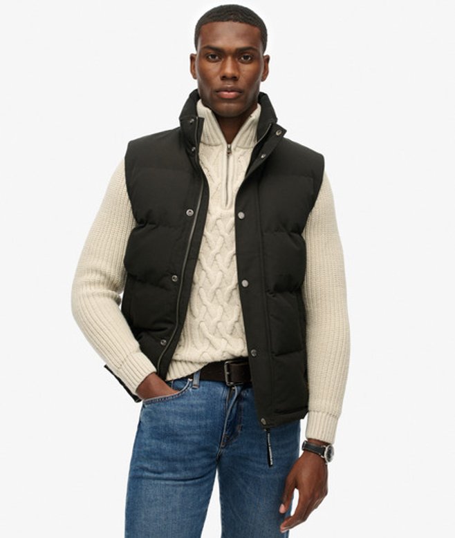 Superdry Men’s Non-hooded Everest Gilet Black Superdry Men’s Non-hooded Everest Gilet Black