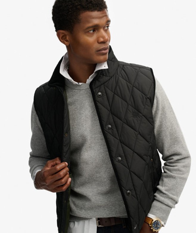 Superdry Men’s Quilted Estate Gilet Black Superdry Men’s Quilted Estate Gilet Black