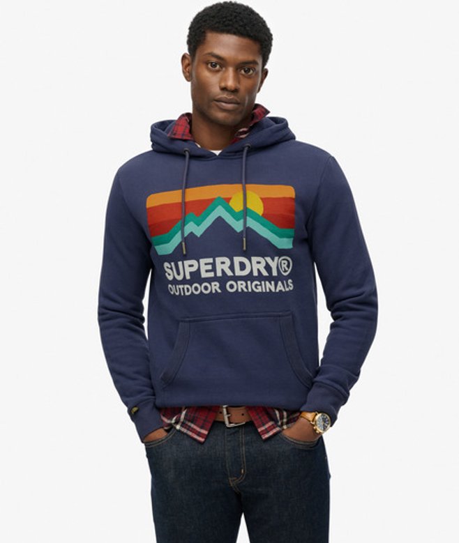 Superdry Men’s Great Outdoors Relaxed Hoodie Navy