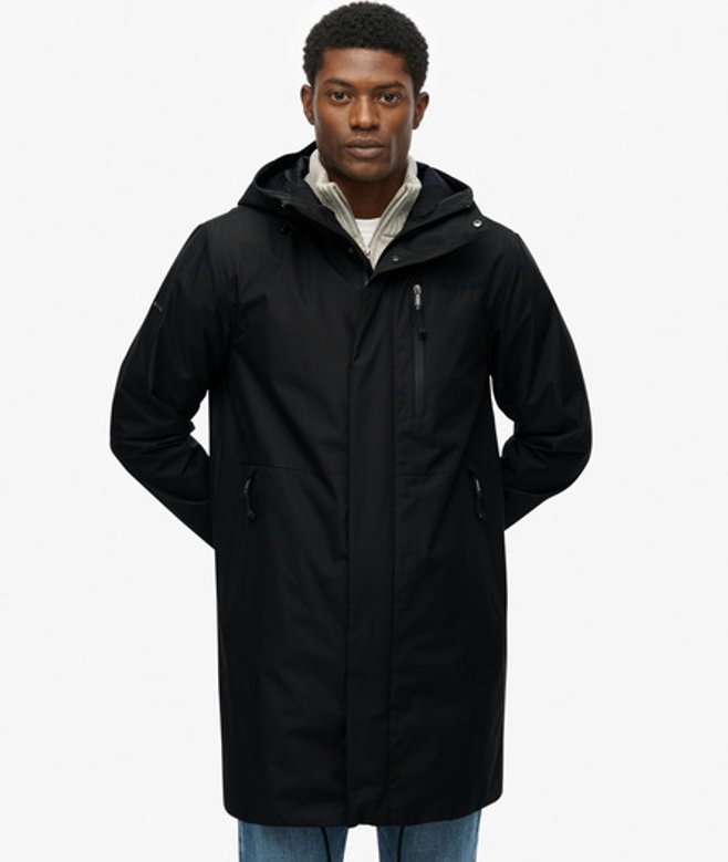 Superdry Men’s Hooded Tech Fishtail Parka Black Superdry Men’s Hooded Tech Fishtail Parka Black