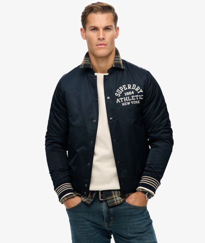 Superdry Men’s Athletic Varsity Bomber Jacket Navy Superdry Men’s Athletic Varsity Bomber Jacket Navy