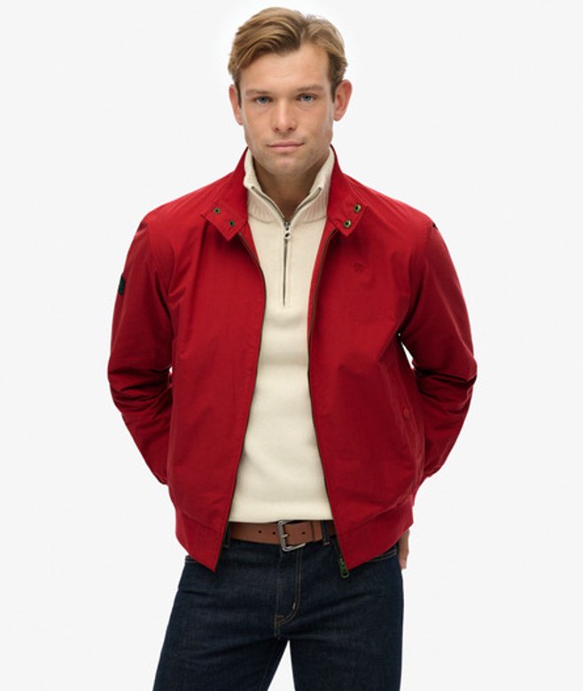 Superdry Men’s Classic Harrington Jacket Red Superdry Men’s Classic Harrington Jacket Red